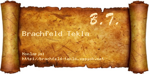 Brachfeld Tekla névjegykártya